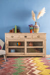 Cream Vintage Cabinet with Drawers <p>W:148cm D:41cm H:86cm </p>