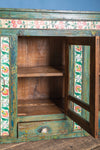 Green Vintage Sideboard with Tiles <p>W:175cm D:38cm H:101cm </p>