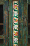 Green Vintage Sideboard with Tiles <p>W:175cm D:38cm H:101cm </p>