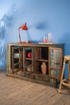 Blue & Yellow Vintage Sideboard with Tiles <p>W:165cm D:49cm H:100cm </p>