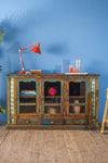 Blue & Yellow Vintage Sideboard with Tiles <p>W:165cm D:49cm H:100cm </p>