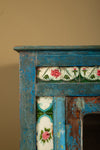 Vintage Blue Cabinet with Tiles <p>W:127cm D:53cm H:102cm </p>