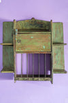 Vintage Green Kitchenware Wall Rack <p>W:43cm D:11cm H:43cm </p>