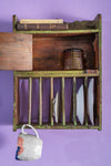 Vintage Green Kitchenware Wall Rack <p>W:30cm D:11cm H:39.5cm </p>