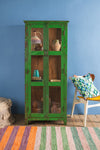 Green Vintage Display Cabinet <p>W:71cm D:53cm H:166cm </p>