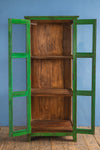 Green Vintage Display Cabinet <p>W:71cm D:53cm H:166cm </p>