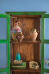 Green Vintage Display Cabinet <p>W:71cm D:53cm H:166cm </p>