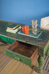 Green Vintage Coffee Table <p>W:153cm D:59cm H:57cm </p>