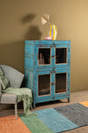 Blue Vintage Wooden Cabinet <p>W:74cm D:47cm H:117cm </p>