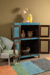 Blue Vintage Wooden Cabinet <p>W:74cm D:47cm H:117cm </p>