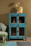 Blue Vintage Wooden Cabinet <p>W:74cm D:47cm H:117cm </p>