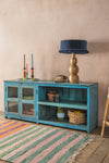 Blue Vintage Sideboard <p>W:180cm D:43cm H:78cm </p>