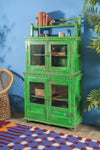 Vintage Green Two-Part Cabinet <p>W:82cm D:40cm H:161cm </p>