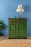 Green Vintage Wooden Cupboard <p>W:96cm D:53cm H:105cm </p>