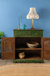 Green Vintage Wooden Cupboard <p>W:96cm D:53cm H:105cm </p>