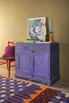 Purple Vintage Wooden Cupboard <p>W:94cm D:45cm H:89cm </p>