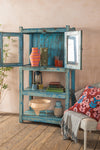 Pale Blue Vintage Shelves with Cabinet <p>W:81cm D:42cm H:154cm </p>