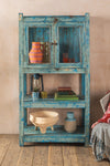 Pale Blue Vintage Shelves with Cabinet <p>W:81cm D:42cm H:154cm </p>