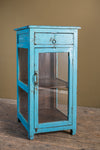 Vintage Blue Display Side Cabinet <p>W:48cm D:47cm H:97cm </p>