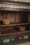 Black Vintage Sideboard with Tiles <p>W:213cm D:50cm H:110cm </p>