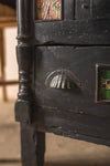 Black Vintage Sideboard with Tiles <p>W:213cm D:50cm H:110cm </p>