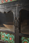 Black Vintage Sideboard with Tiles <p>W:213cm D:50cm H:110cm </p>