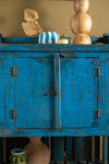 Vintage Blue Cupboard with Shelf <p>W:96.5cm D:55cm H:131cm </p>