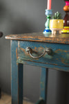 Vintage Dark Blue Hallway Table <p>W:76cm D:47cm H:77cm </p>