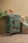 Vintage Teal Green Side Cabinet <p>W:53cm D:41cm H:83cm </p>