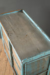 Vintage Light Blue Cabinet with Jali Mesh <p>W:94cm D:43cm H:88cm </p>