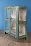 Vintage Teal Blue Display Cabinet <p>W:111cm D:46cm H:136cm </p>