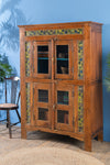 Wooden Vintage Cabinet with Tiles <p>W:98cm D:45cm H:147cm </p>