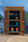 Wooden Vintage Cabinet with Tiles <p>W:98cm D:45cm H:147cm </p>