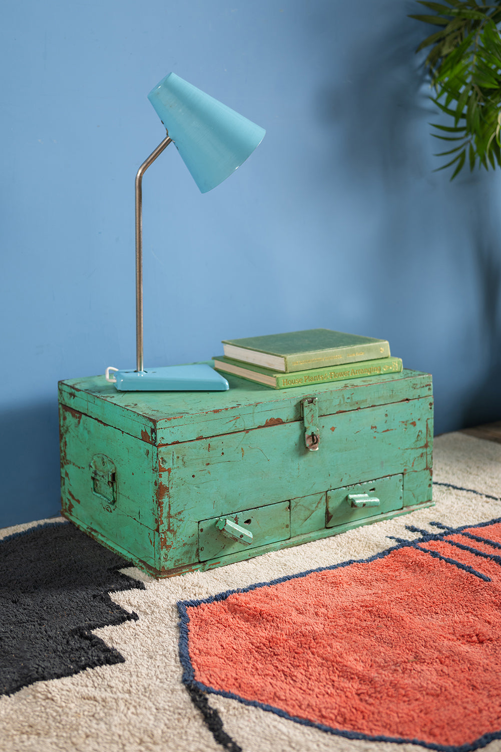 Turquoise Vintage Writing Box with Drawers