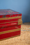 Vintage Red Painted Metal Storage Chest <p>W:61cm D:43cm H:29cm </p>