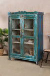 Vintage Blue Wooden Cabinet <p>W:97cm D:55cm H:147cm </p>