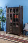 Dark Wooden Vintage Display Cabinet <p>W:99cm D:46cm H:181cm</p>