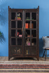 Dark Wooden Vintage Display Cabinet <p>W:99cm D:46cm H:181cm</p>