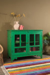 Green Vintage Wooden Cabinet <p>W:125cm D:49cm H:107cm </p>