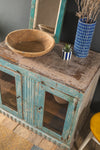 Vintage Pale Blue Wooden Cabinet <p>W:92cm D:57cm H:78cm </p>