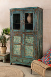 Vintage Blue Tones Cabinet <p>W:92cm D:55cm H:182cm </p>