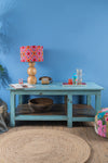 Light Blue Vintage Coffee Table <p>W:146cm D:88cm H:60cm </p>