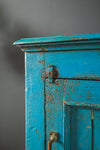 Bright Blue Vintage Side Cupboard <p>W:46cm D:40cm H:78cm </p>