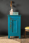 Bright Blue Vintage Side Cupboard <p>W:46cm D:40cm H:78cm </p>