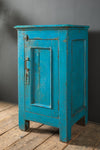 Bright Blue Vintage Side Cupboard <p>W:46cm D:40cm H:78cm </p>