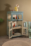 Vintage Pale Blue Display Cabinet <p>W:72cm D:57cm H:133cm </p>