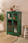 Dark Green Vintage Display Cabinet <p>W:77cm D:39cm H:132cm </p>