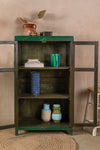 Dark Green Vintage Display Cabinet <p>W:77cm D:39cm H:132cm </p>