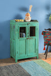 Vintage Turquoise Wooden Cabinet <p>W:64cm D:38cm H:103cm </p>