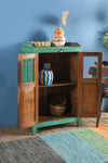 Vintage Turquoise Wooden Cabinet <p>W:64cm D:38cm H:103cm </p>